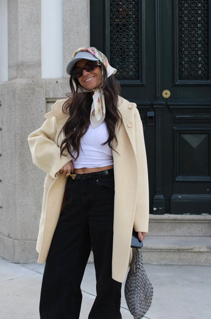 Butter Yellow Cashmere Coat