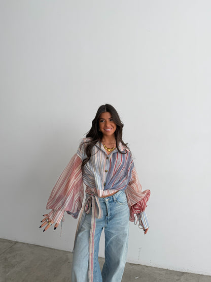 Cotton Candy Wrap Blouse
