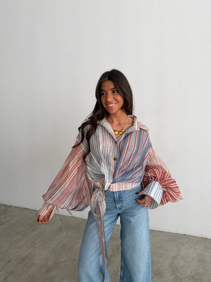 Cotton Candy Wrap Blouse