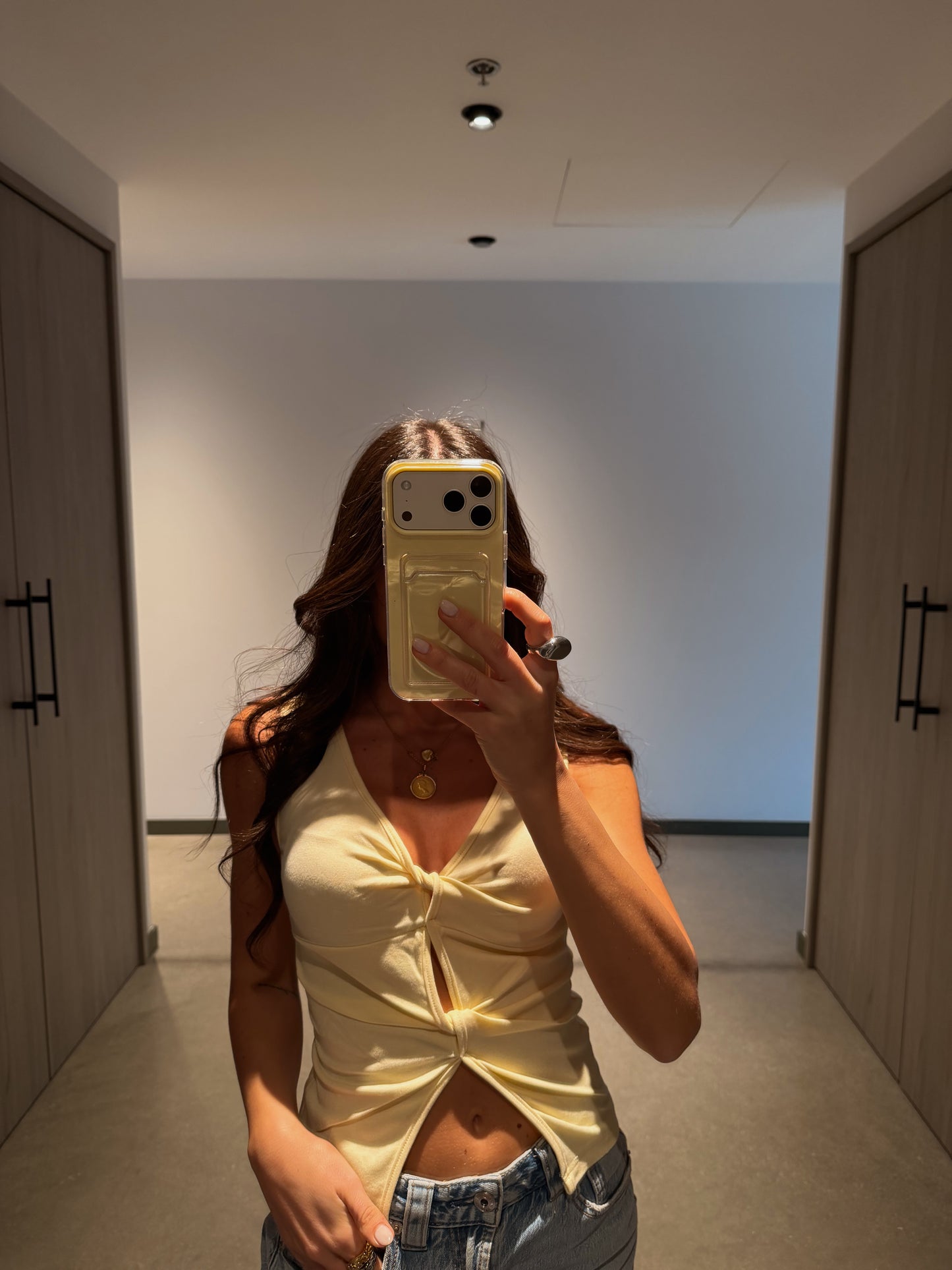 Butter Yellow Knot Top