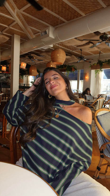 Striped Asymmetric Sweater