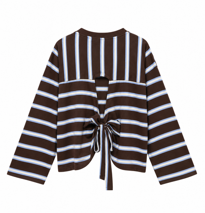 Open Back Striped Sweater