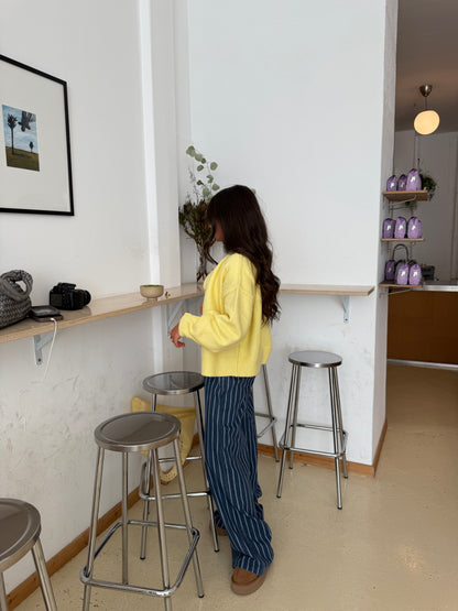 Striped Wide-Leg Jeans