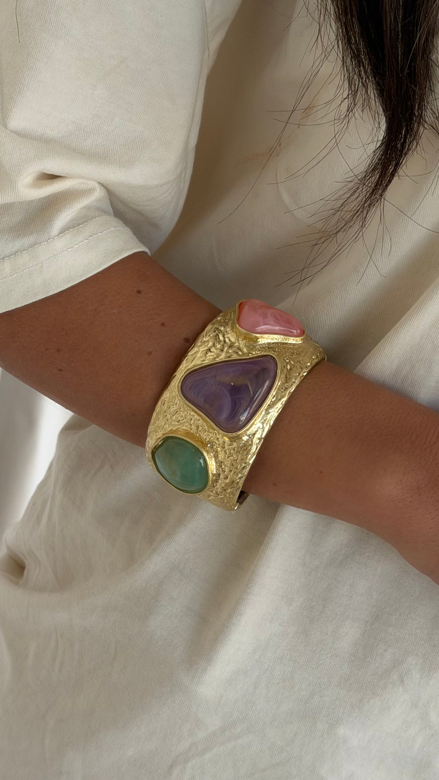 Pastel Stone Statement Cuff