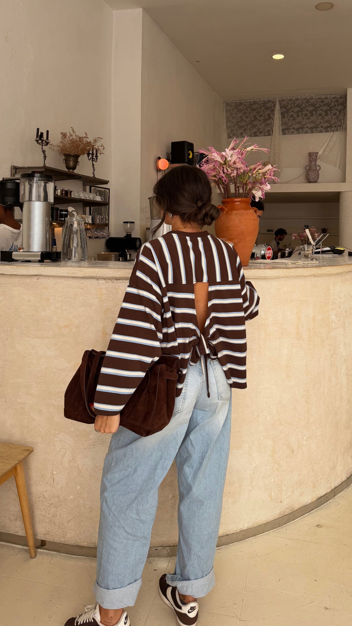 Open Back Striped Sweater