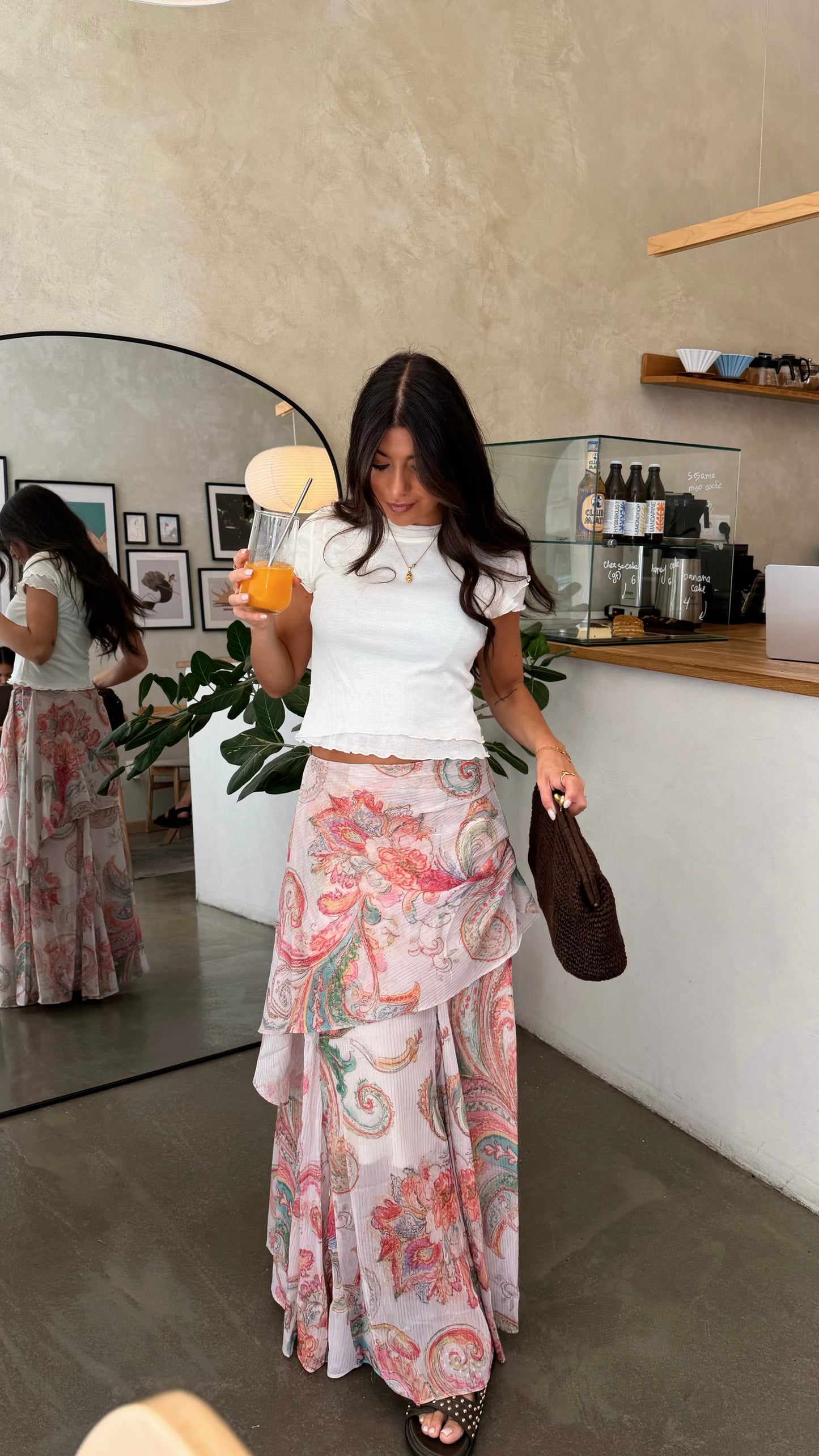 Blush Paisley Maxi Skirt
