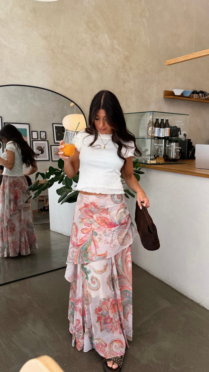 Blush Paisley Maxi Skirt