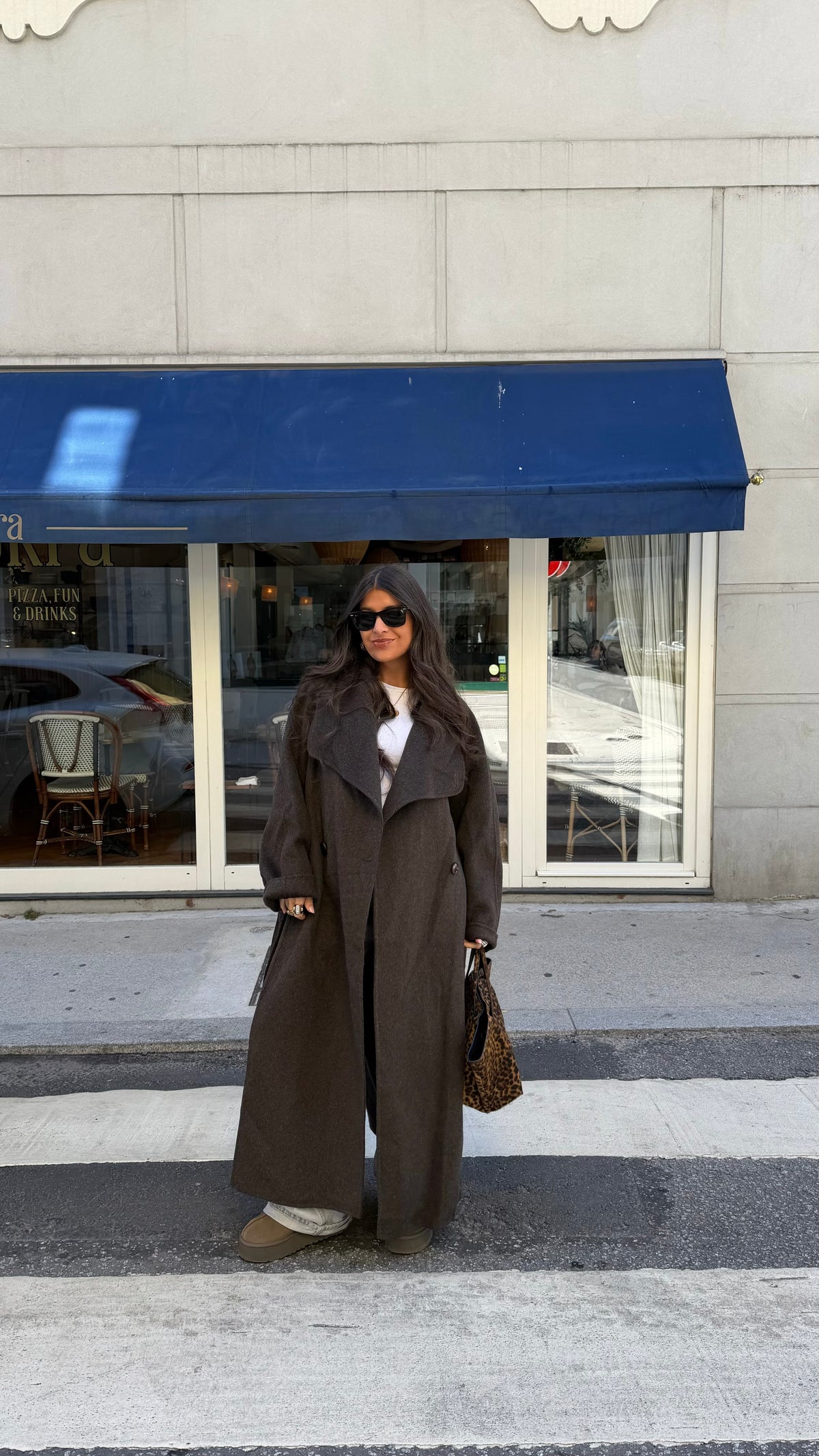 Chocolate Brown Long Wool Coat