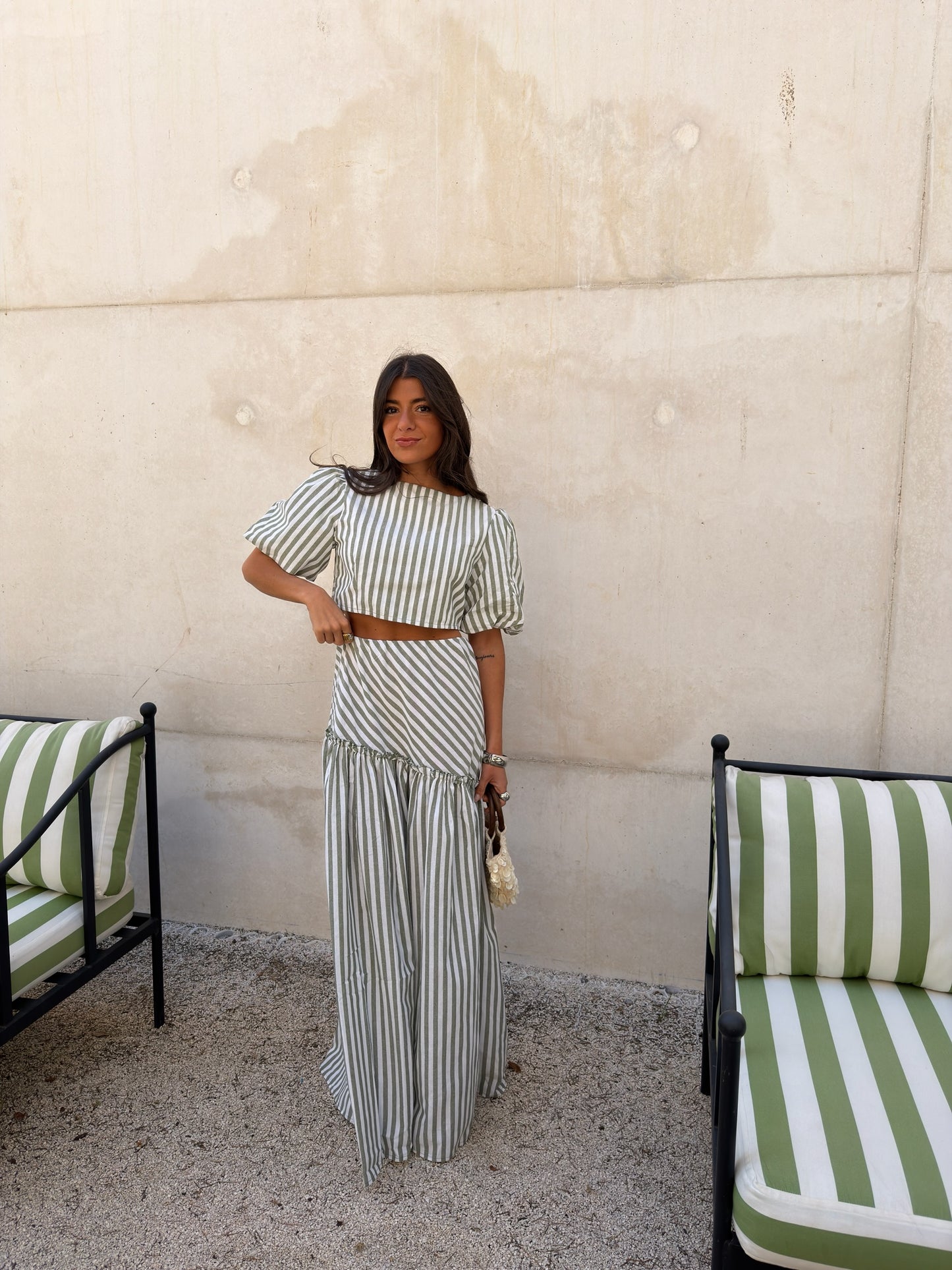 Sage Stripe Set