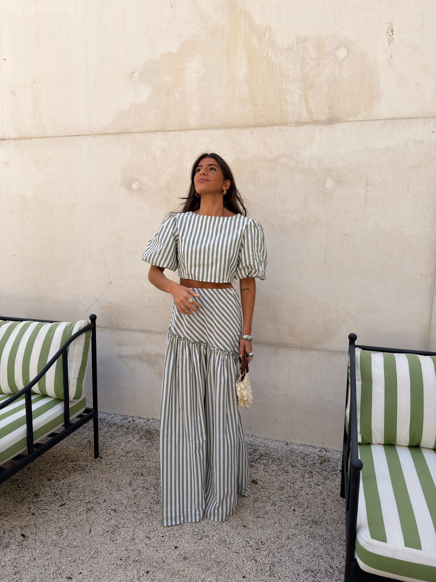 Sage Stripe Set