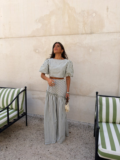 Sage Stripe Set