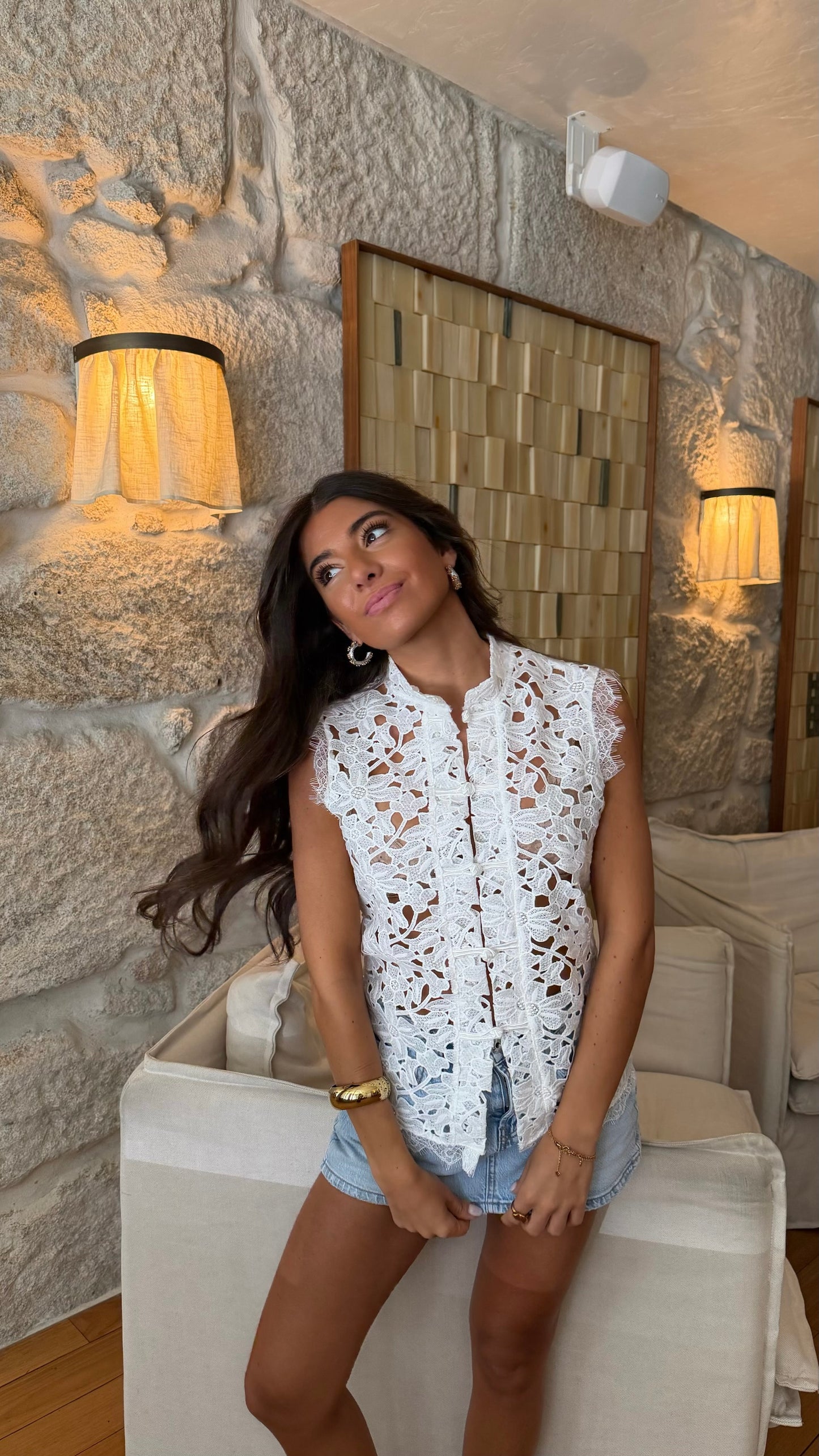 White Lace Bloom Blouse