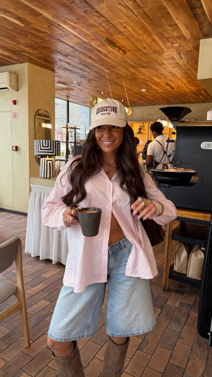 Open-Back Baby Pink Shirt