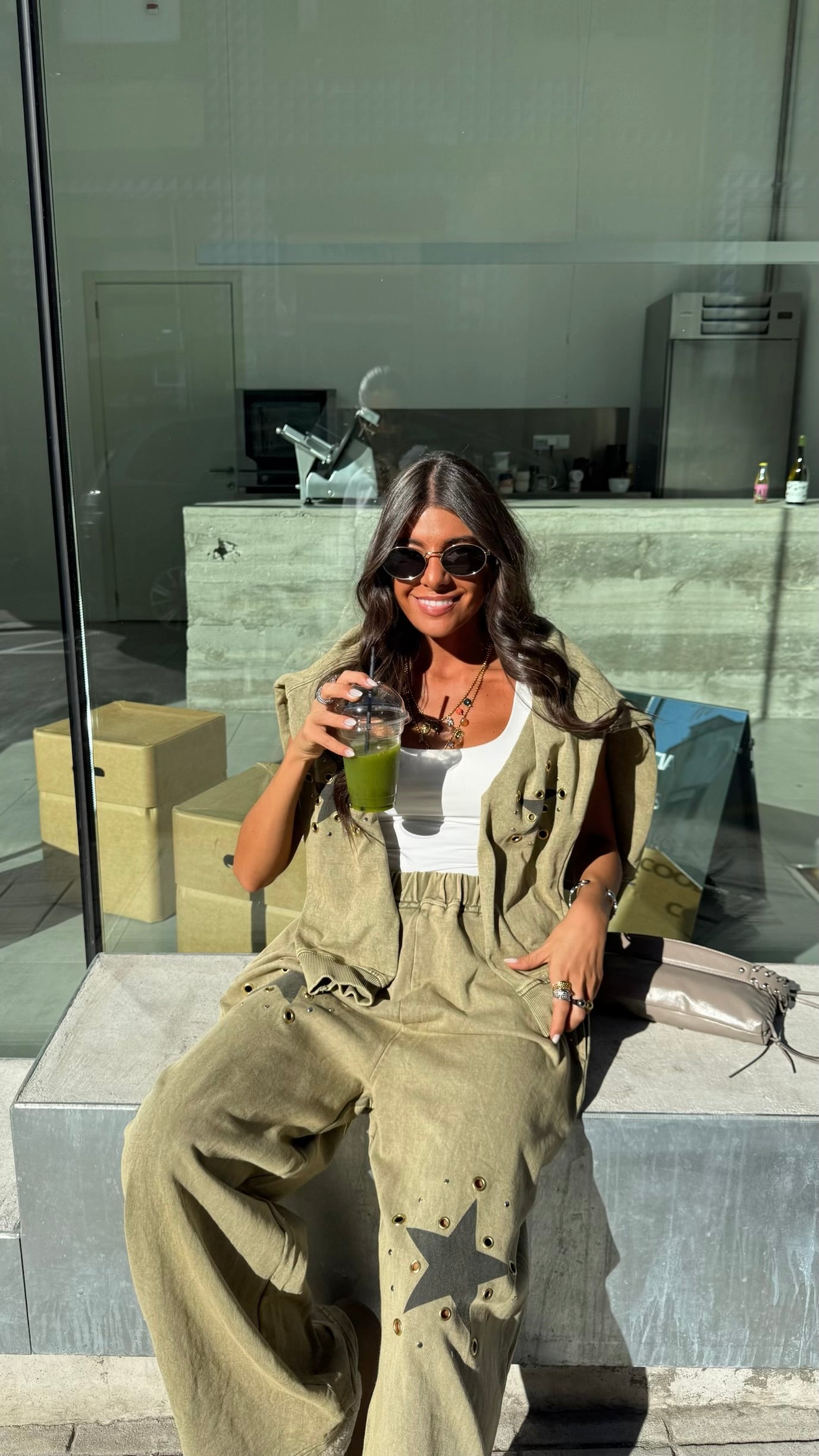 Star Studded Tracksuit in Khaki