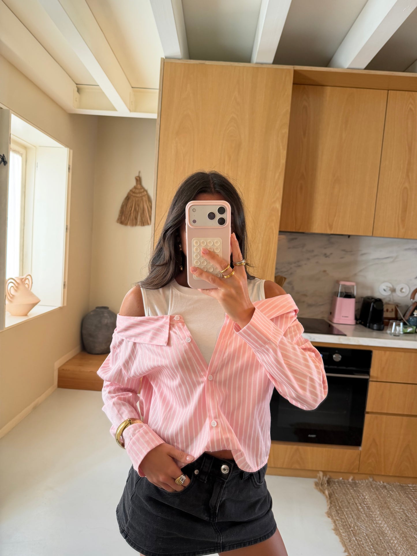 Soft Pink Layered Shirt