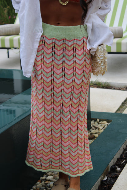 Pastel Chevron Crochet Skirt