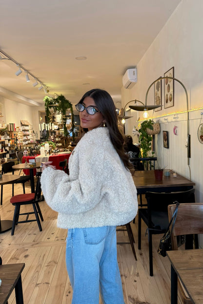 Cream Teddy Jacket