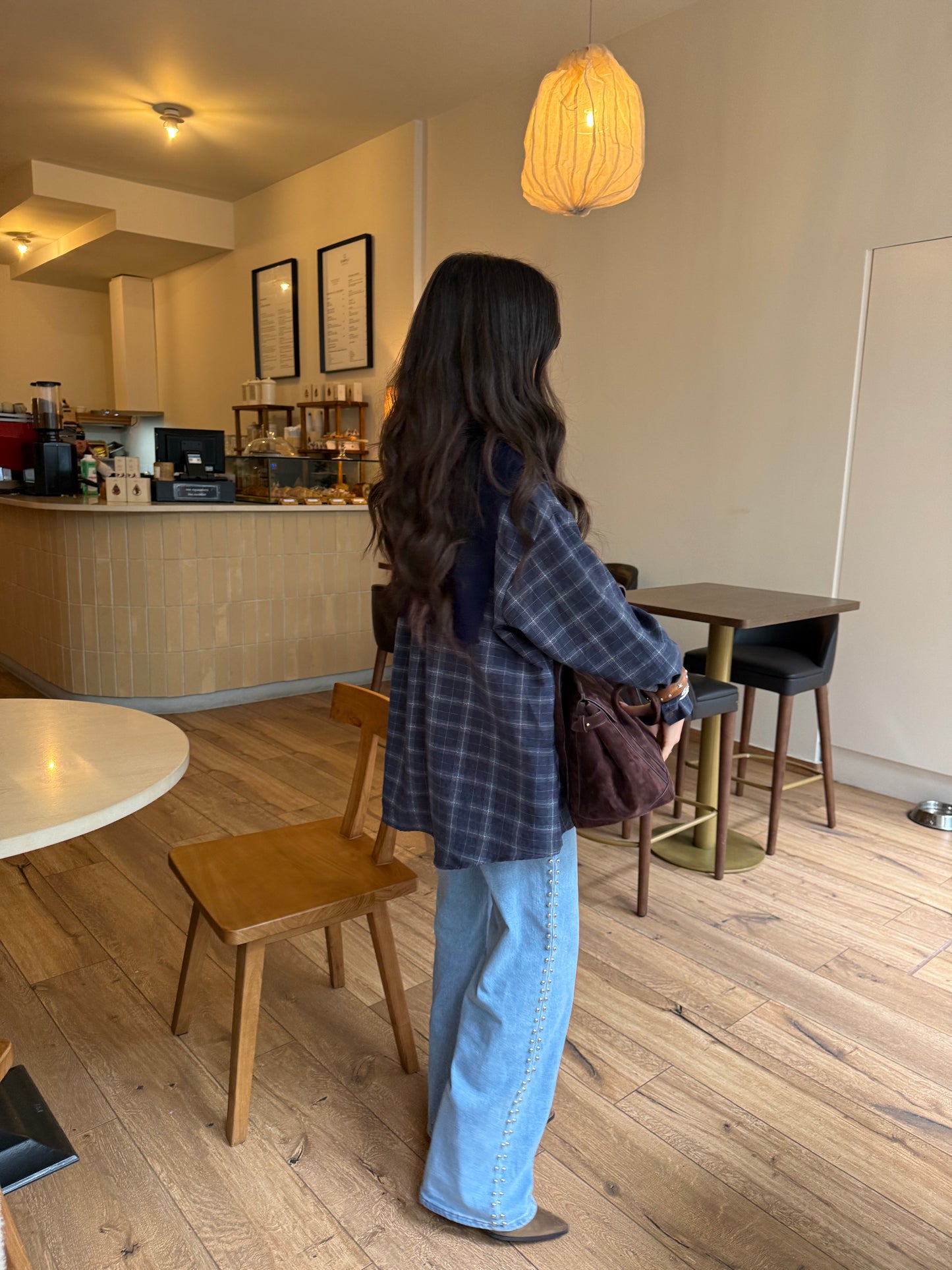 Two-in-One Shirt in Navy (w/ satin lining)