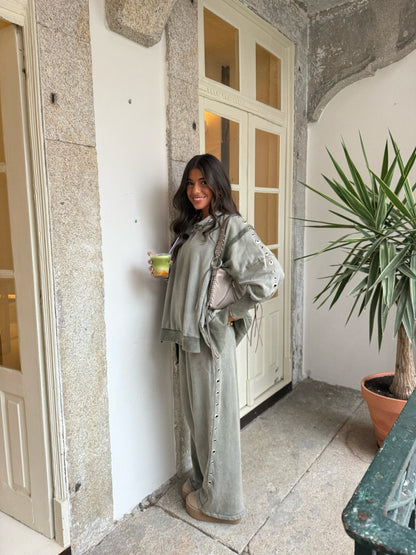 Comfy Khaki Eyelet Co-ord