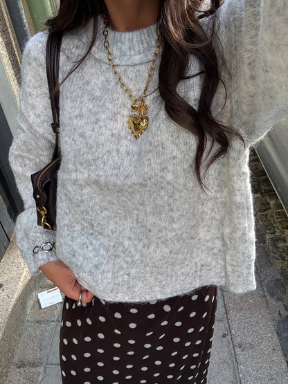 Grey Wool-Blend Sweater