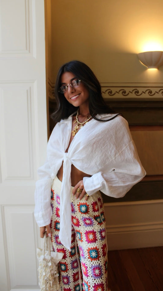 Breezy Linen Cropped Shirt