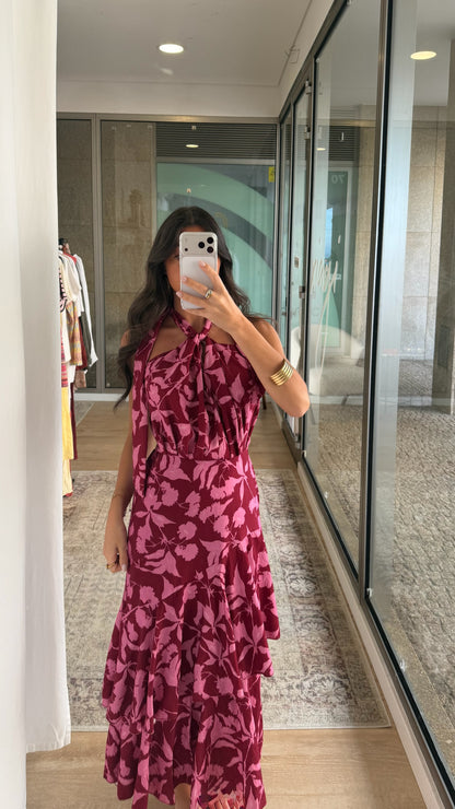 Berry Bloom Ruffle Dress