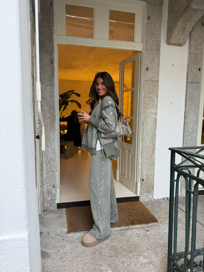 Comfy Khaki Eyelet Co-ord