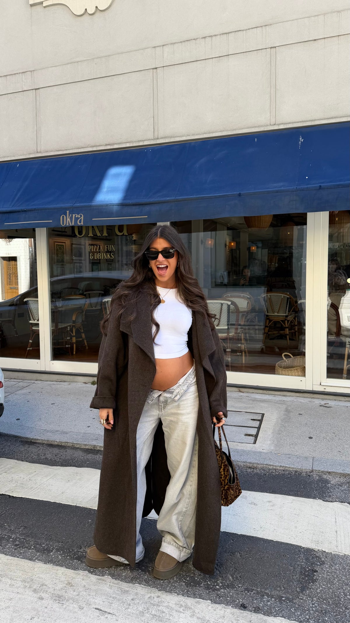 Chocolate Brown Long Wool Coat