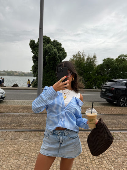 Ice Blue Layered Shirt