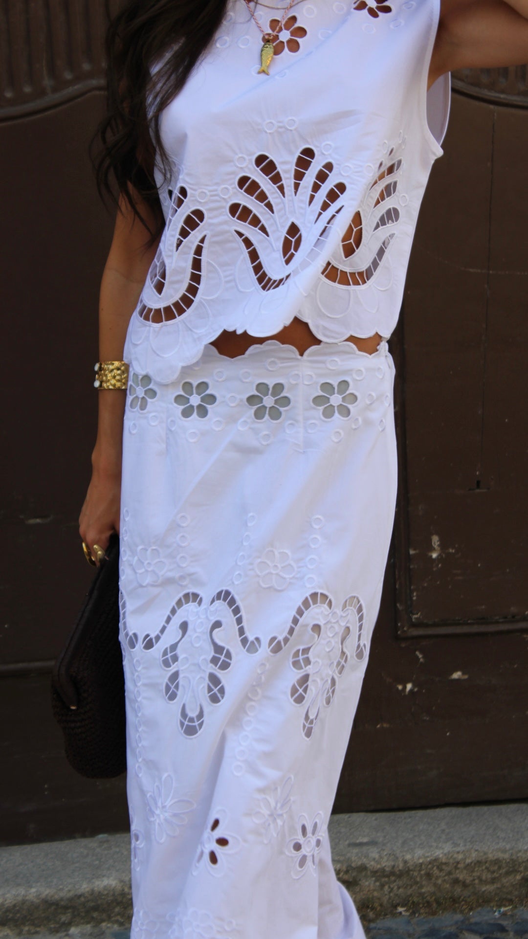 Embroidered Top & Maxi Skirt Set