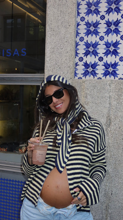 Striped Zip Cardigan