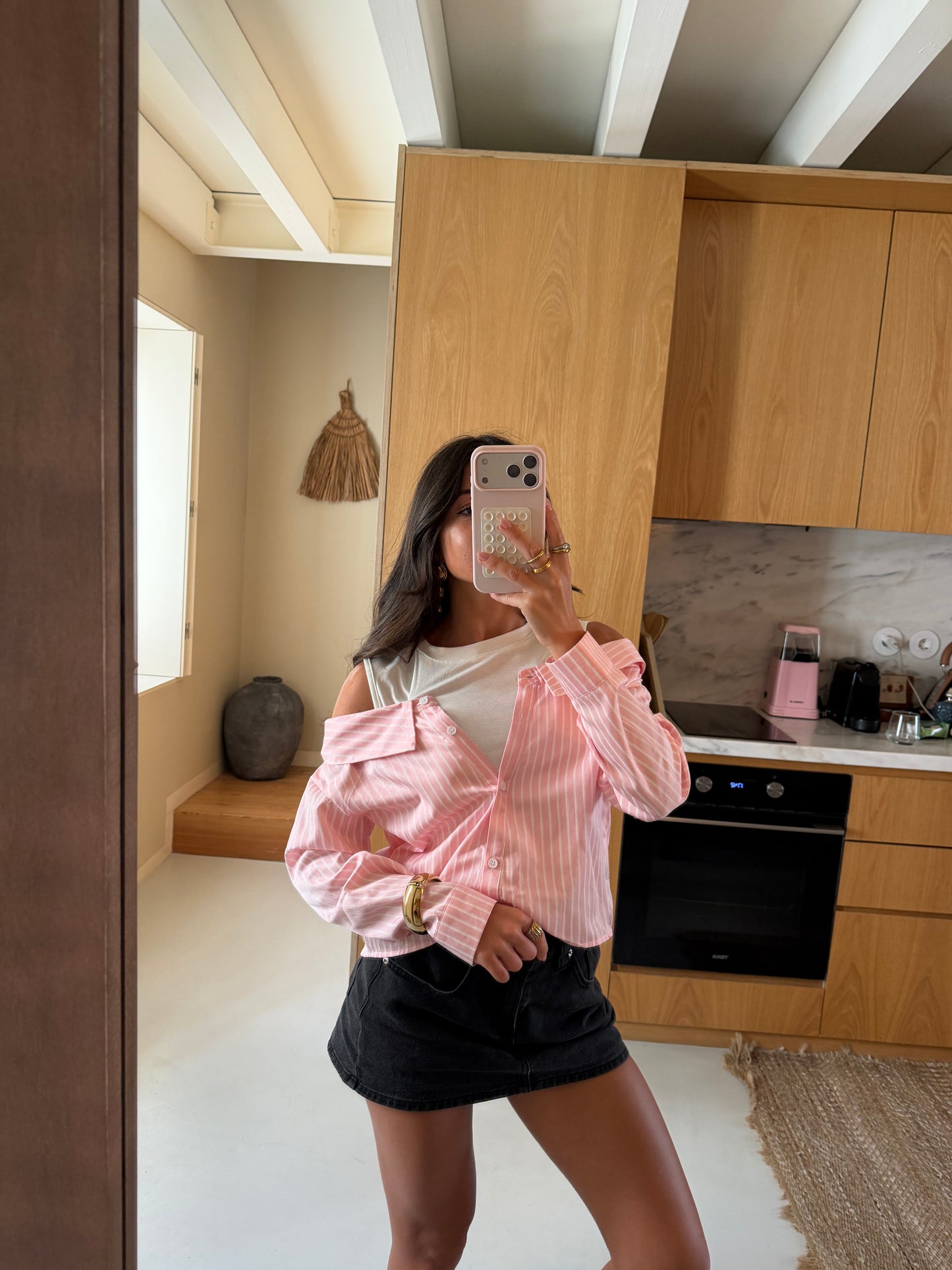 Soft Pink Layered Shirt