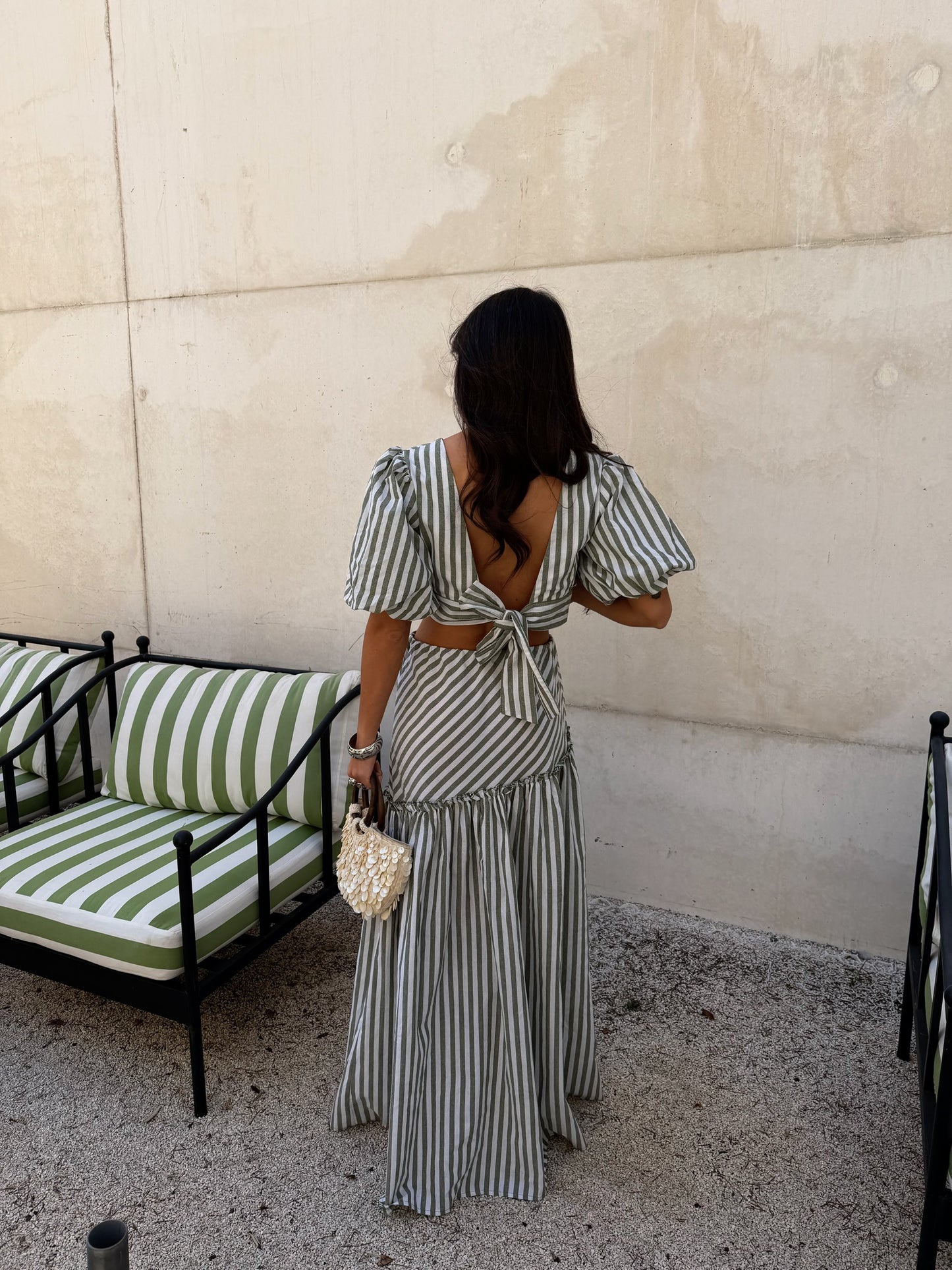 Sage Stripe Set