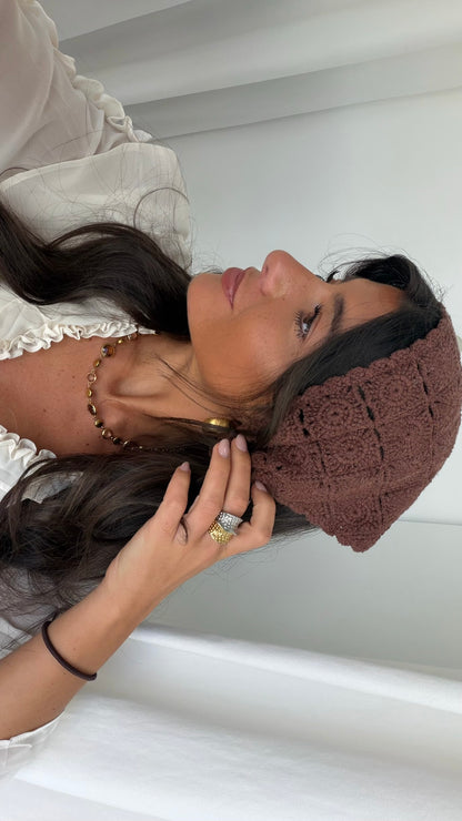 Brown Chocolate Crochet Bandana