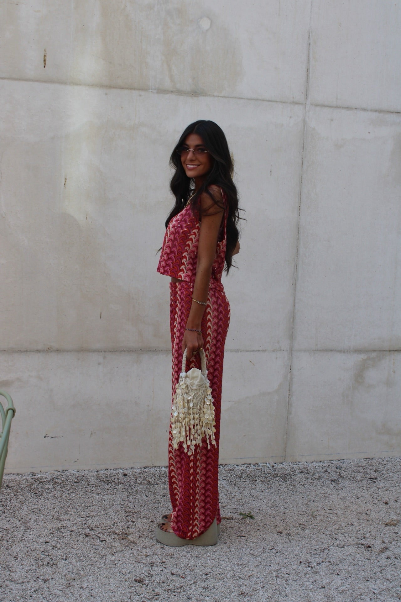 Crochet Set in Vibrant Shades of Orange and Pink
