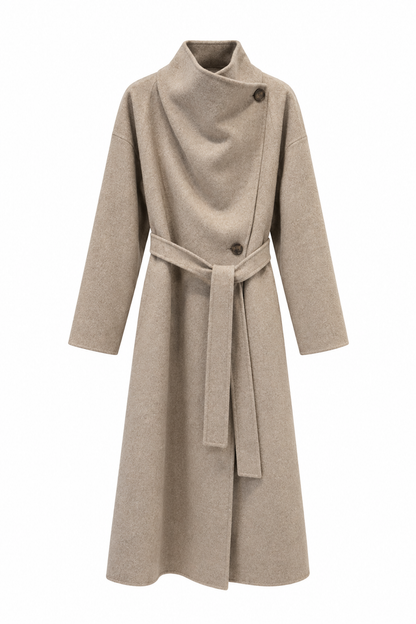 Chocolate Brown Long Wool Coat