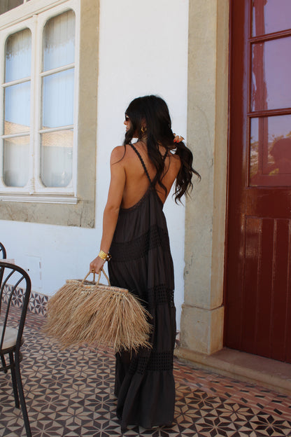 Crochet Trim Maxi Dress