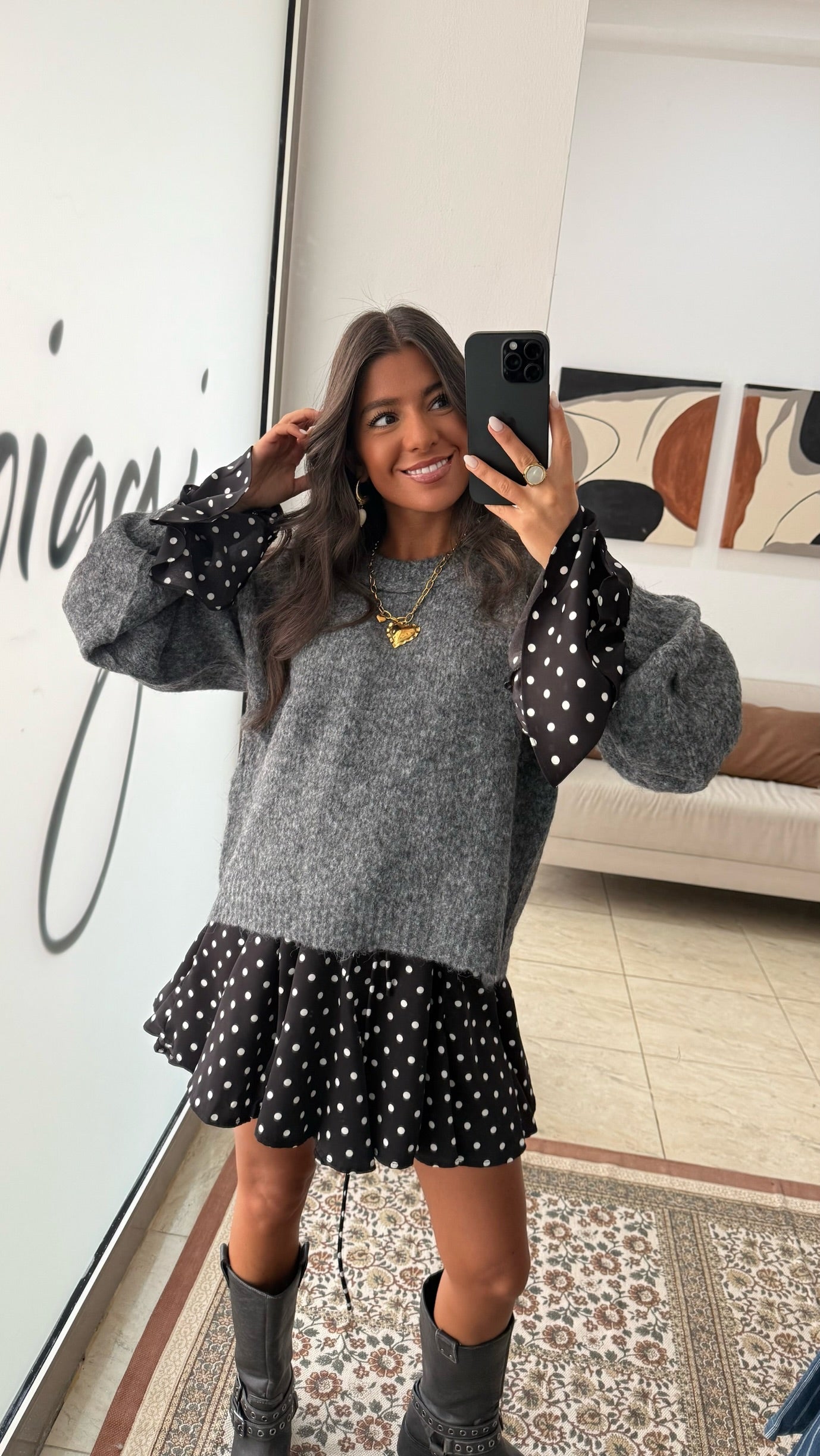 Dark Grey Wool-Blend Sweater