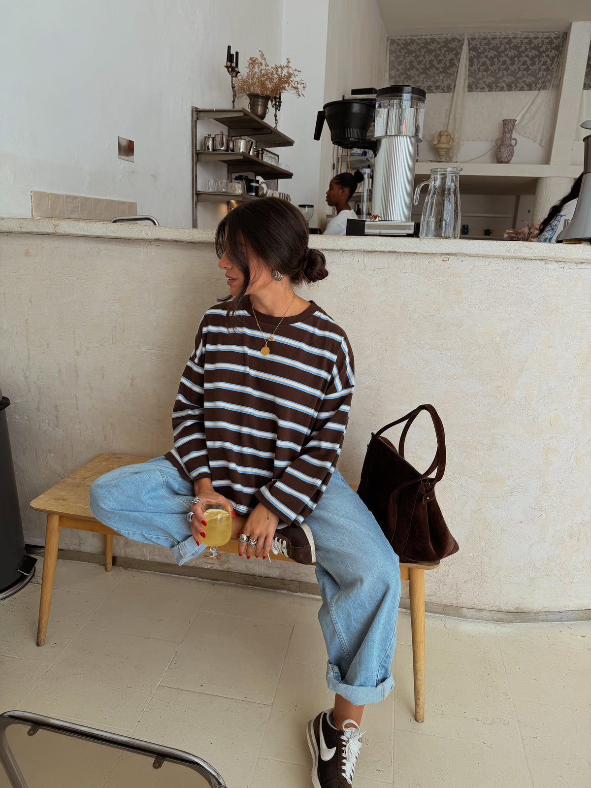 Open Back Striped Sweater