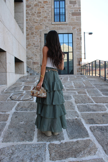 Sage Green Layered Skirt