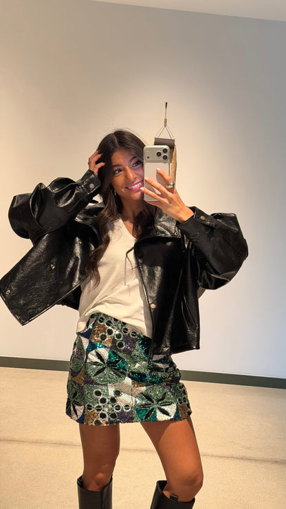Emerald Sequin Statement Skirt