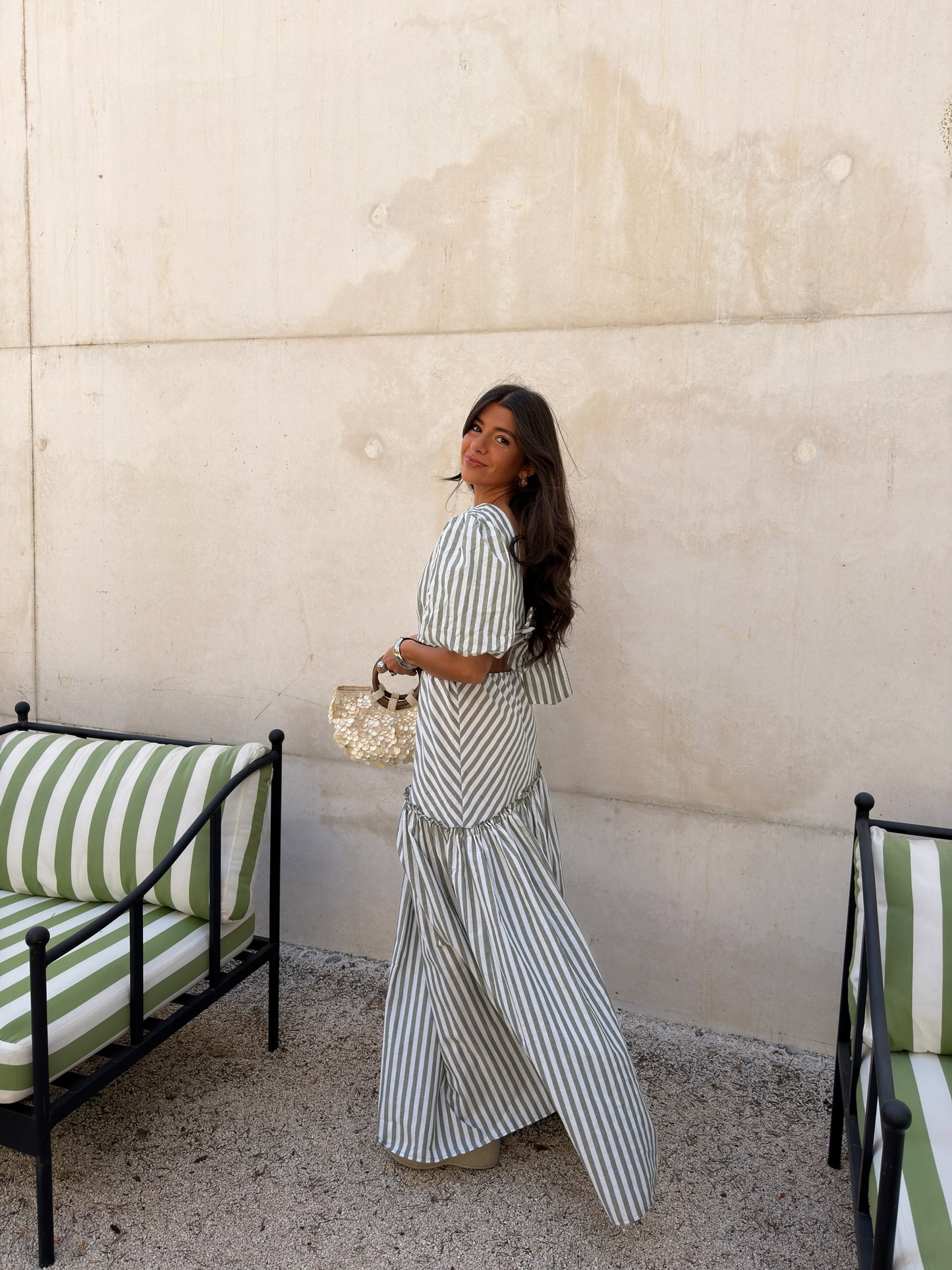 Sage Stripe Set