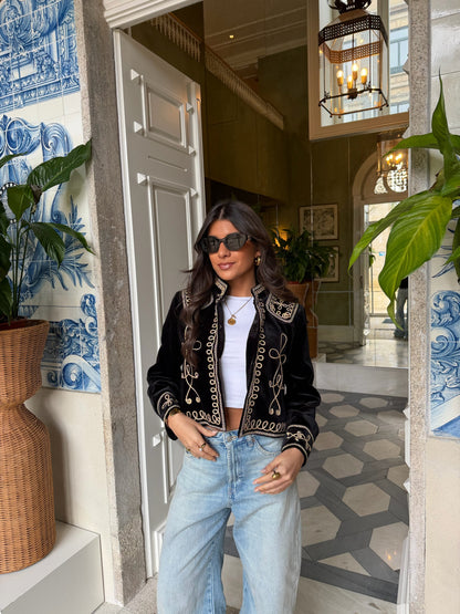 Napoleonic Velvet Jacket with Gold Embroidery