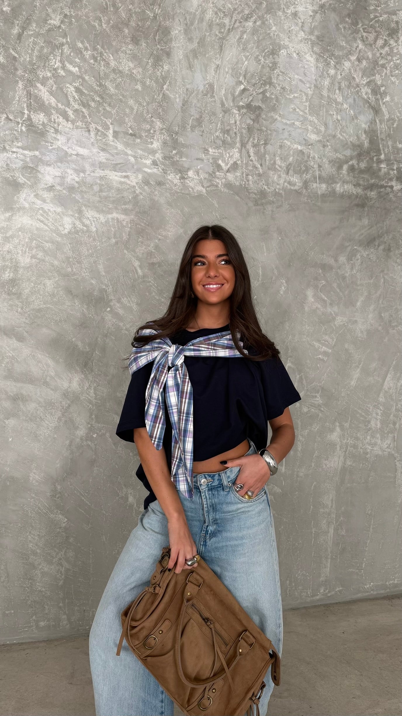 Cool Girl Bow T-Shirt – Navy