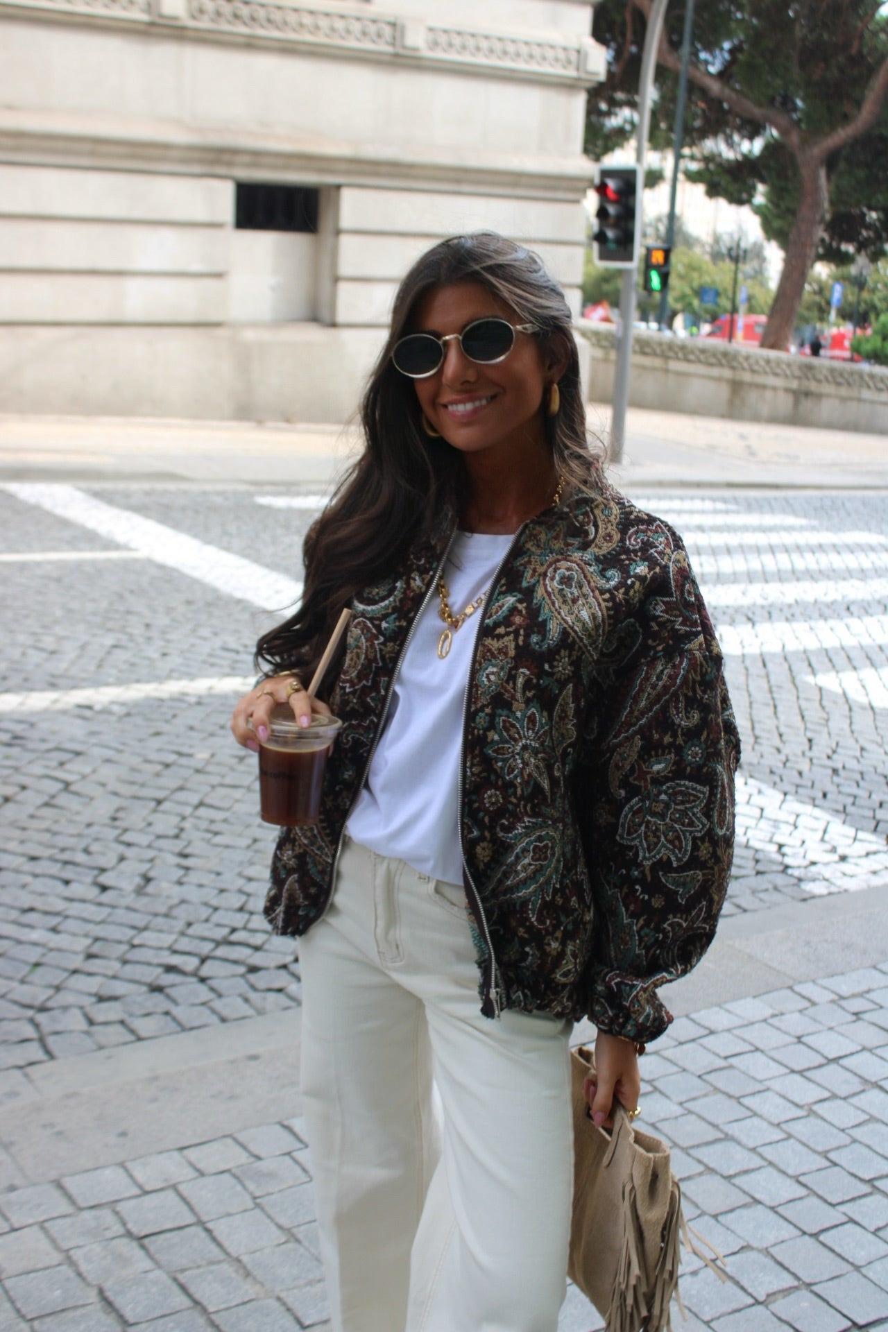 Paisley Bomber Jacket - Brown Tones