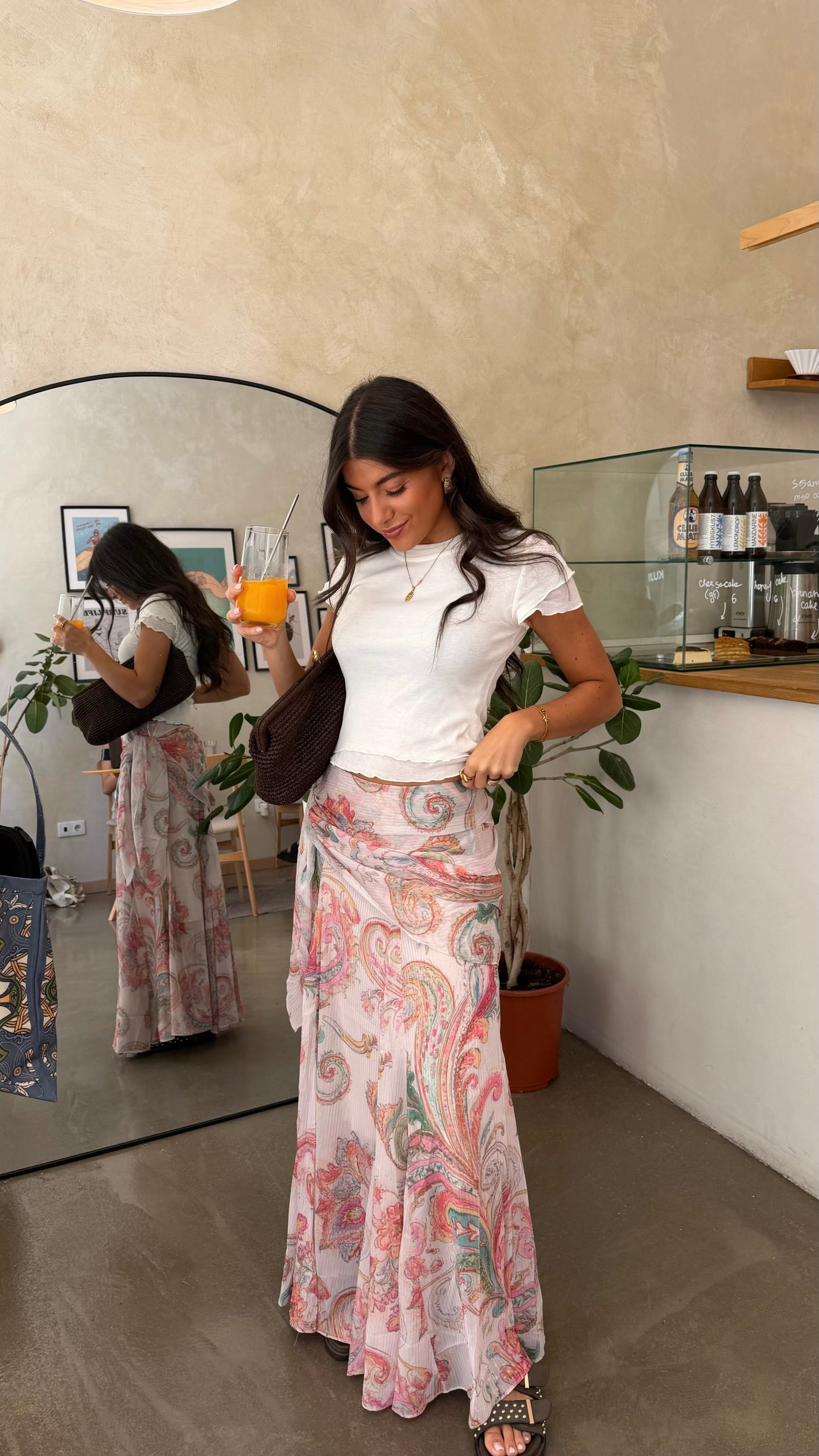 Blush Paisley Maxi Skirt
