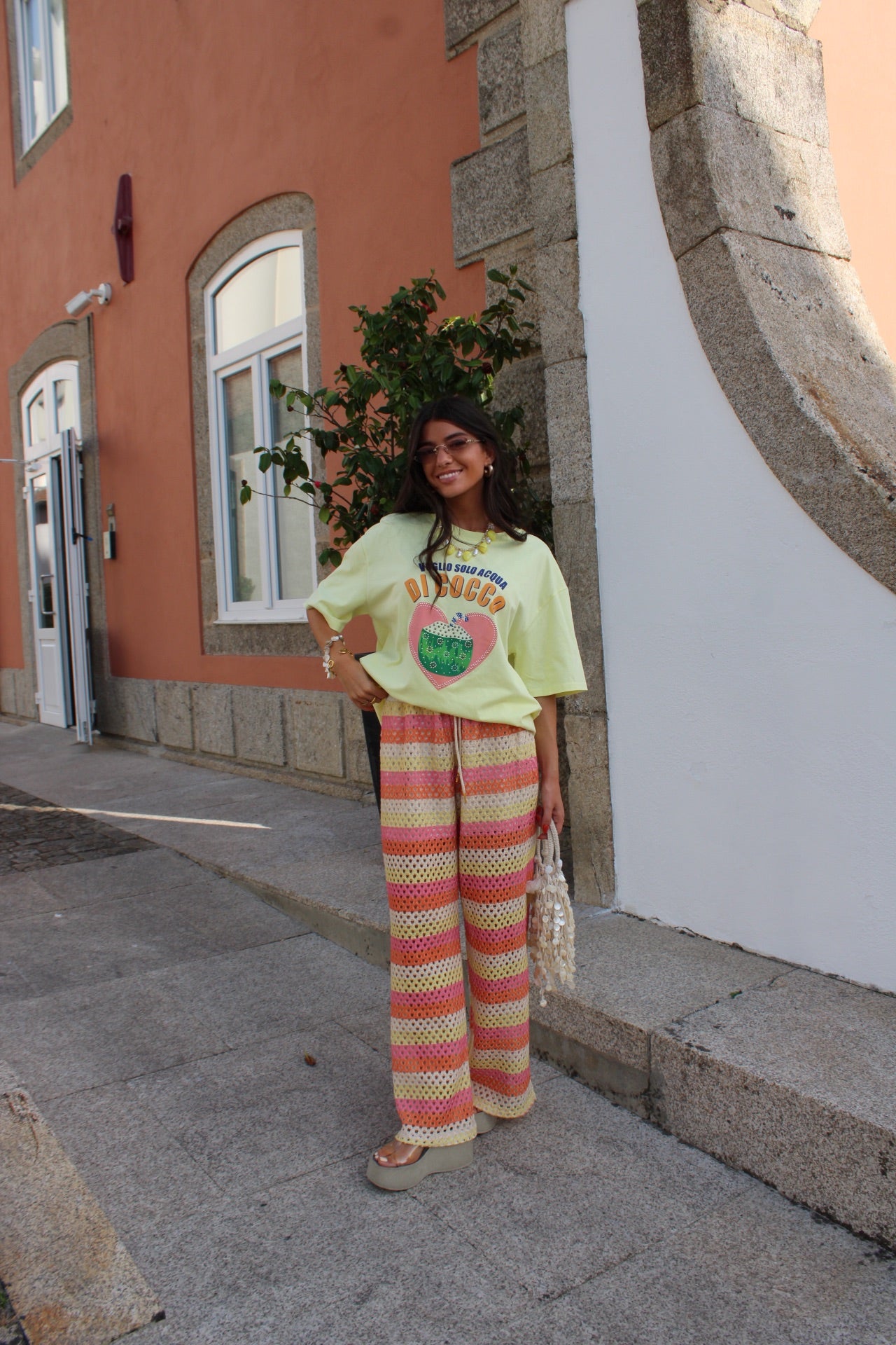 Striped Colorful Crochet Pants (Lined)