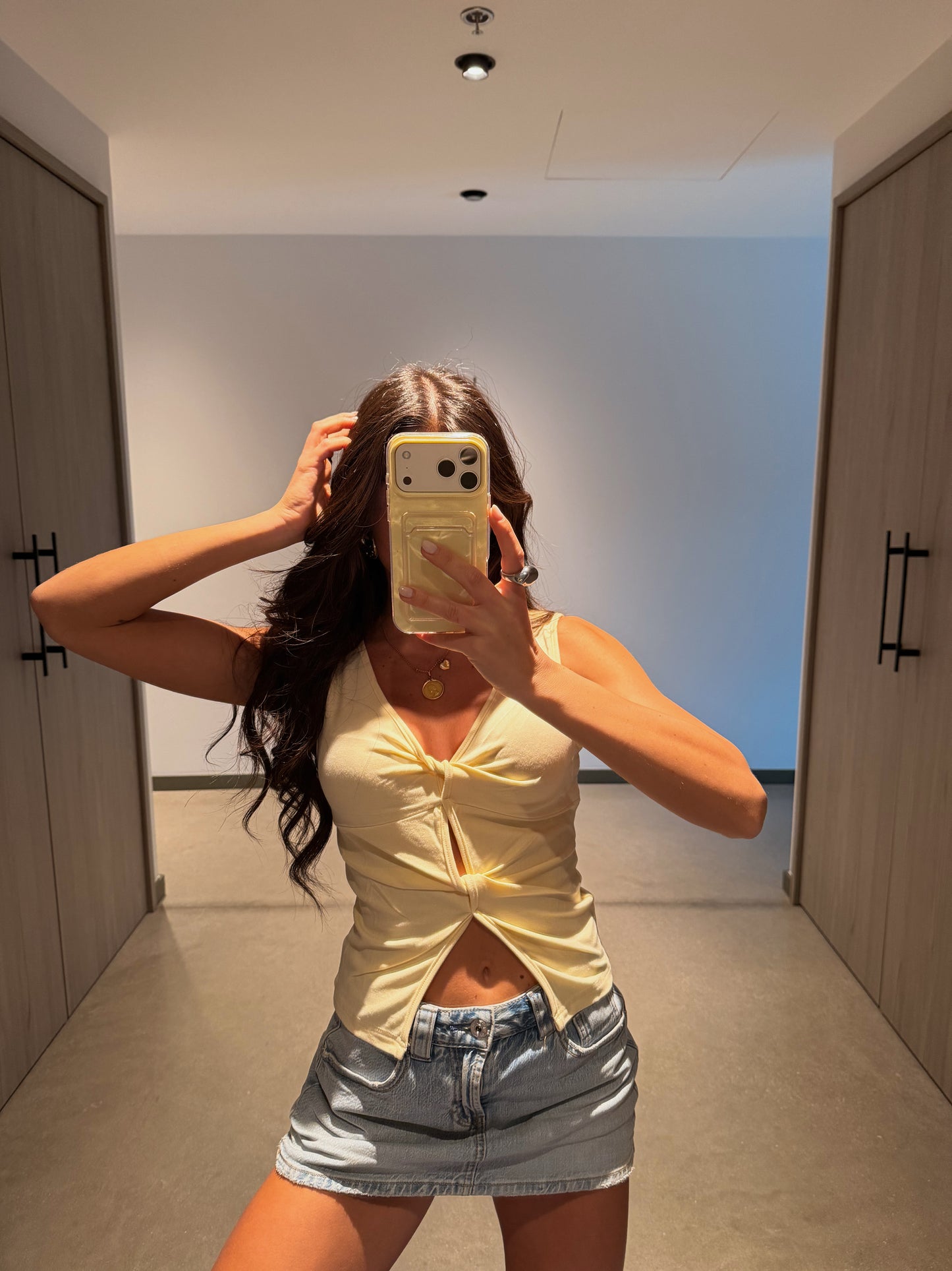 Butter Yellow Knot Top