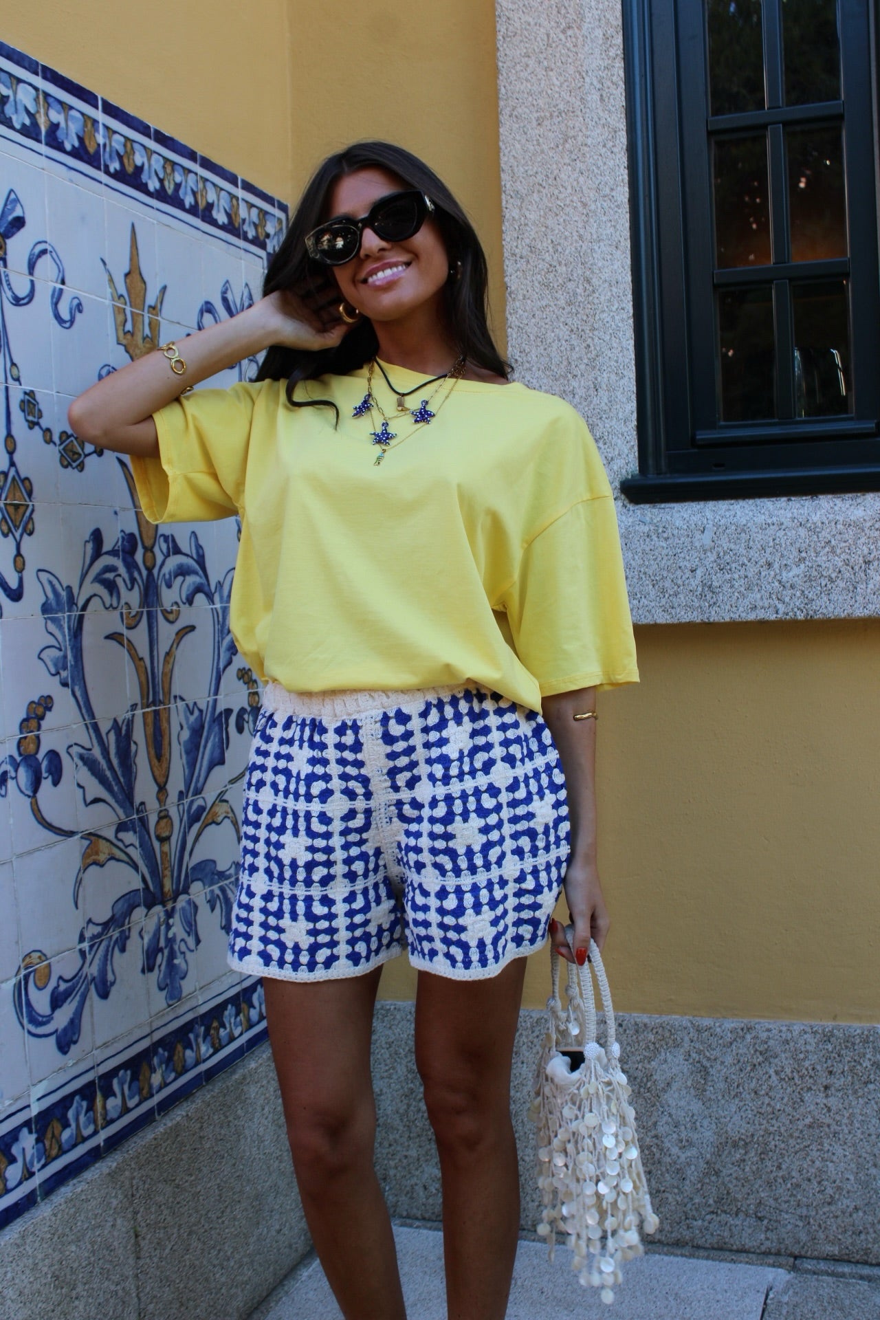 Electric Blue Crochet Shorts (Lined)