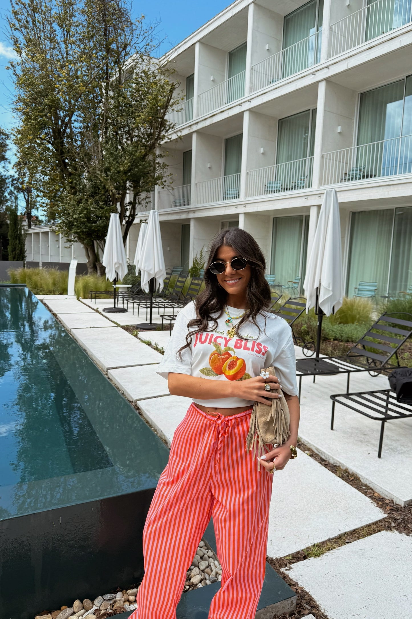 Striped Pants - Pink and Orange